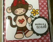 Make A Wish - Girl Monkey Card