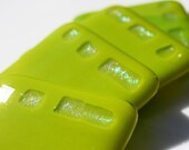 Fused Glass Coasters 4 - Lime Light