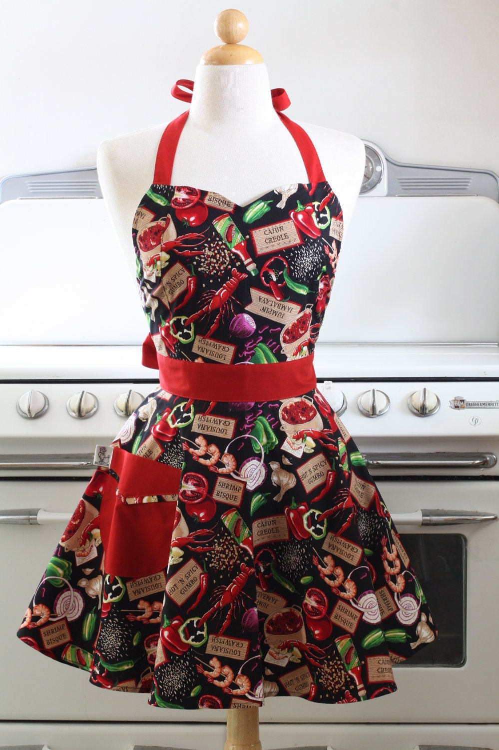 Retro Apron Louisiana Spicy Gumbo Full Apron BELLA