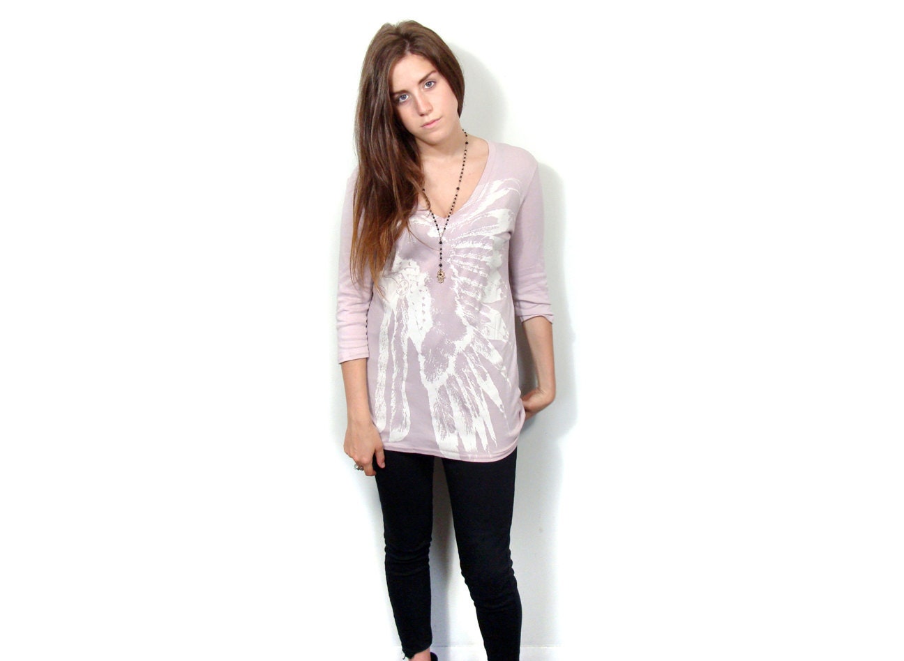 Feather headdress print tee One Size