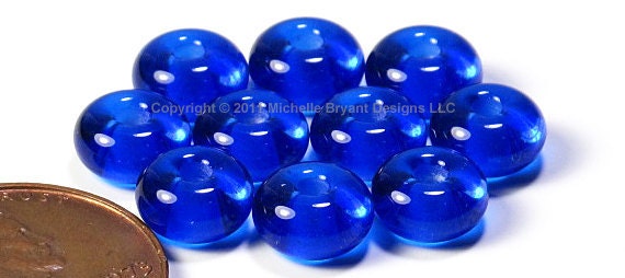 Glass Lampwork Beads sra Intense Blue 7mm SPACER SHOP