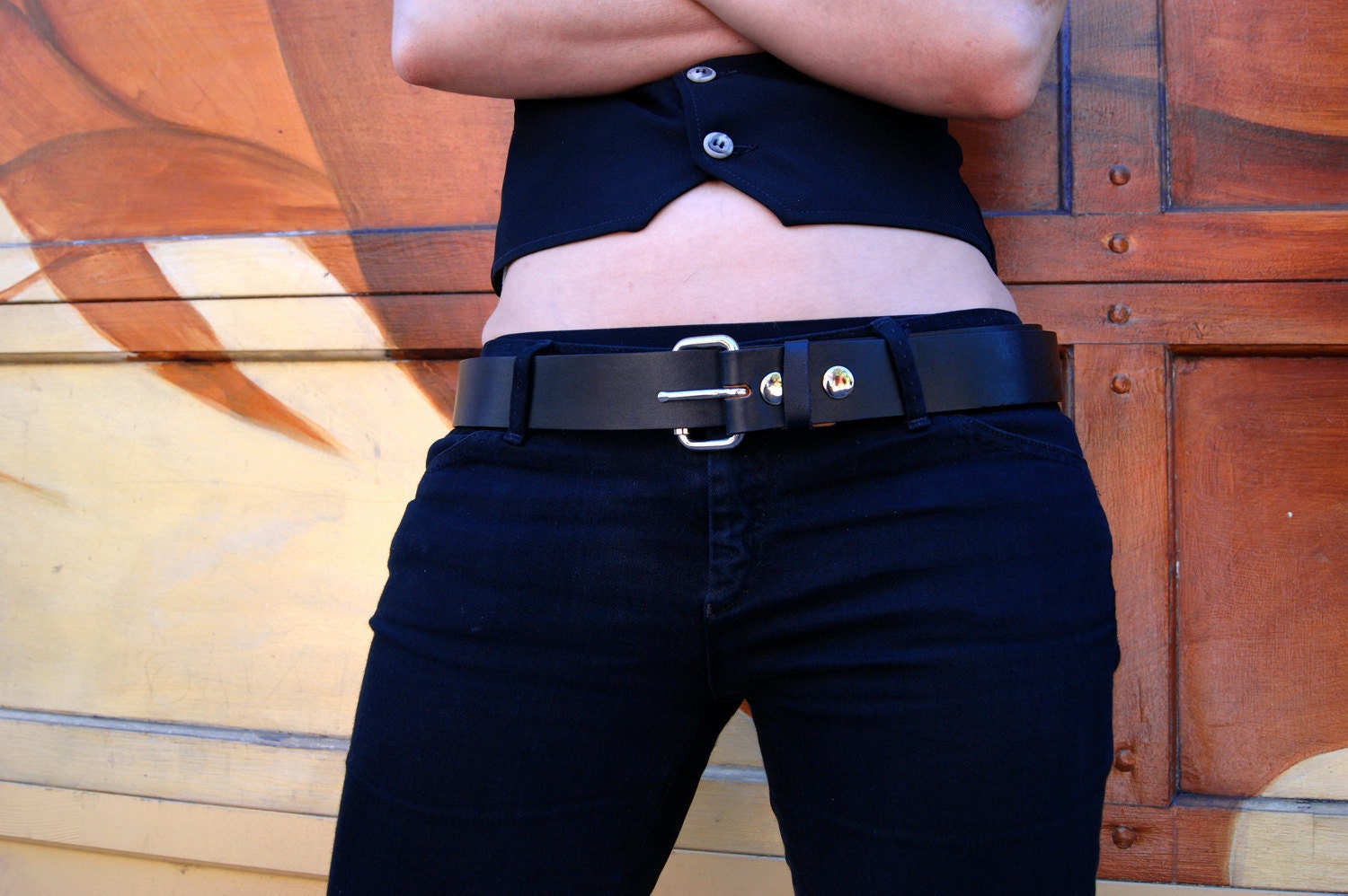 Handmade Leather Belt Black