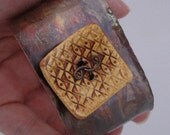 Diva Cuff Bangle Brancelet Sculpted Ceramic Rustic Earthy Bohemian Statement Jewelry