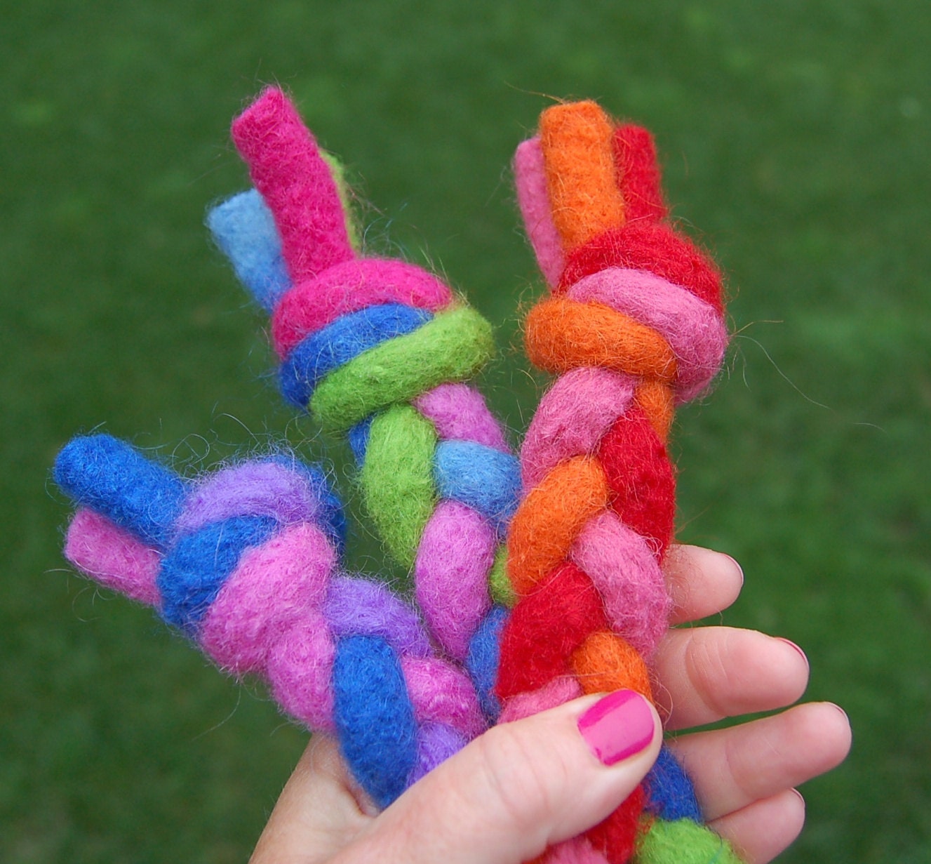 rope dog toy felted wool all natural