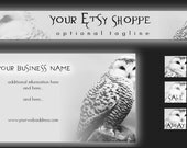 Snowy Owl Etsy MINI Graphics Package Banner, Avatars, and Business Card