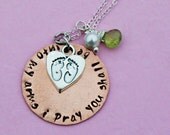 Infertility Mother Hope Hand Stamped Custom Personalized Charm Necklace by Three Little Pixies Boutique