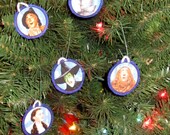 Upcycled Christmas Ornament Set Made With the Wizard of Oz Fabric