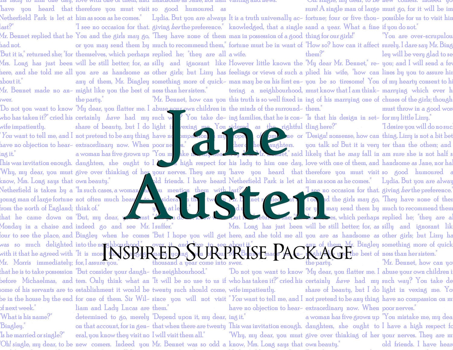 Jane Austen Themed Surprise Package - Itty Bitty Teeny Tiny Gift  - Pride and Prejudice Quotes - Present