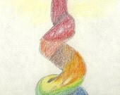 Rainbow Candle - 5x7 Drawing