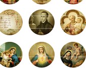 Antique Catholic Holy Cards III  Digital Collage 1 inch size for altered art collage mixed media