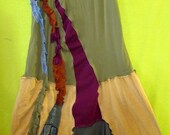 Olive Coffee themed Tunic Sleeveless upcycled recycled size small medium