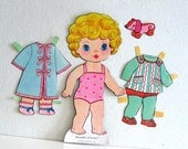 1960s Vintage Paper Doll Uneeda Bundle of Love with outfits large