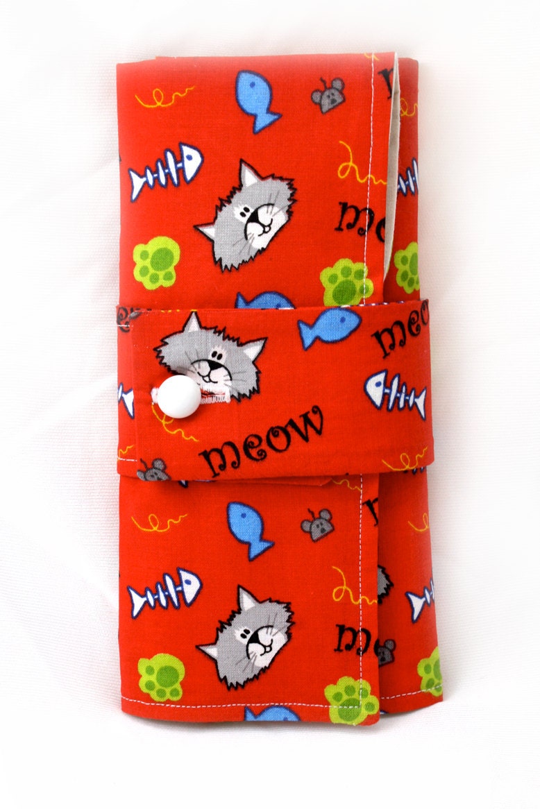 Mini Travel Double Point Needle Fold-Up Case- The Cat's Meow