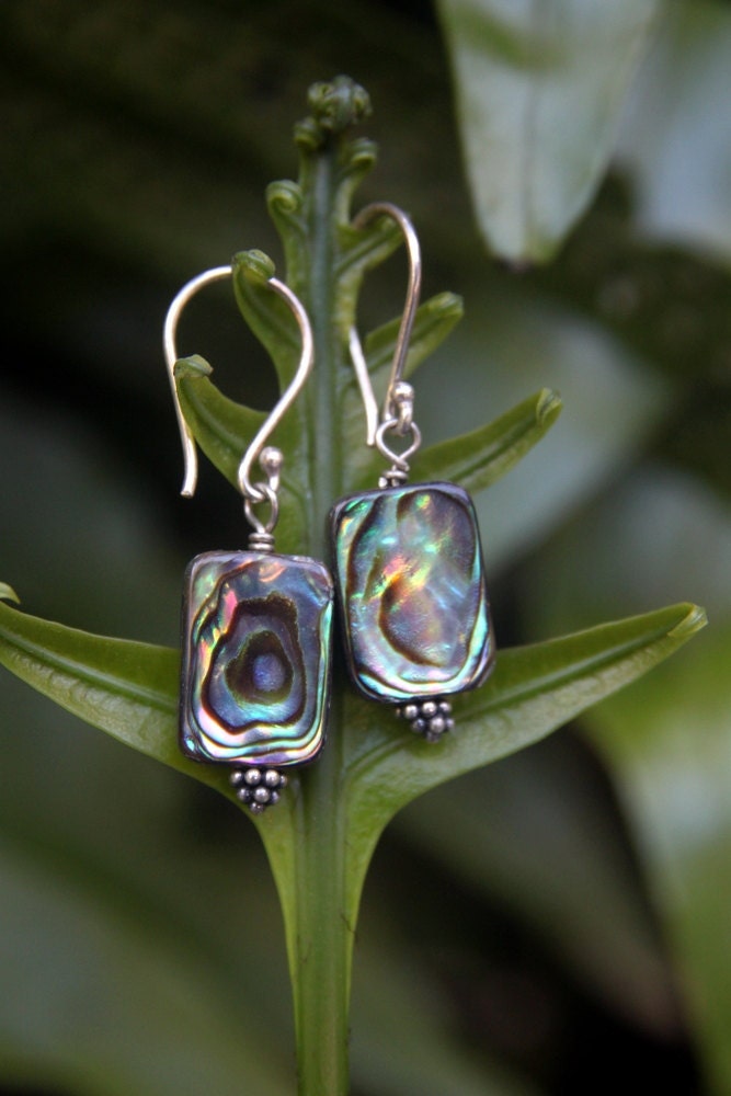 Rainbow Paua Shell Earrings