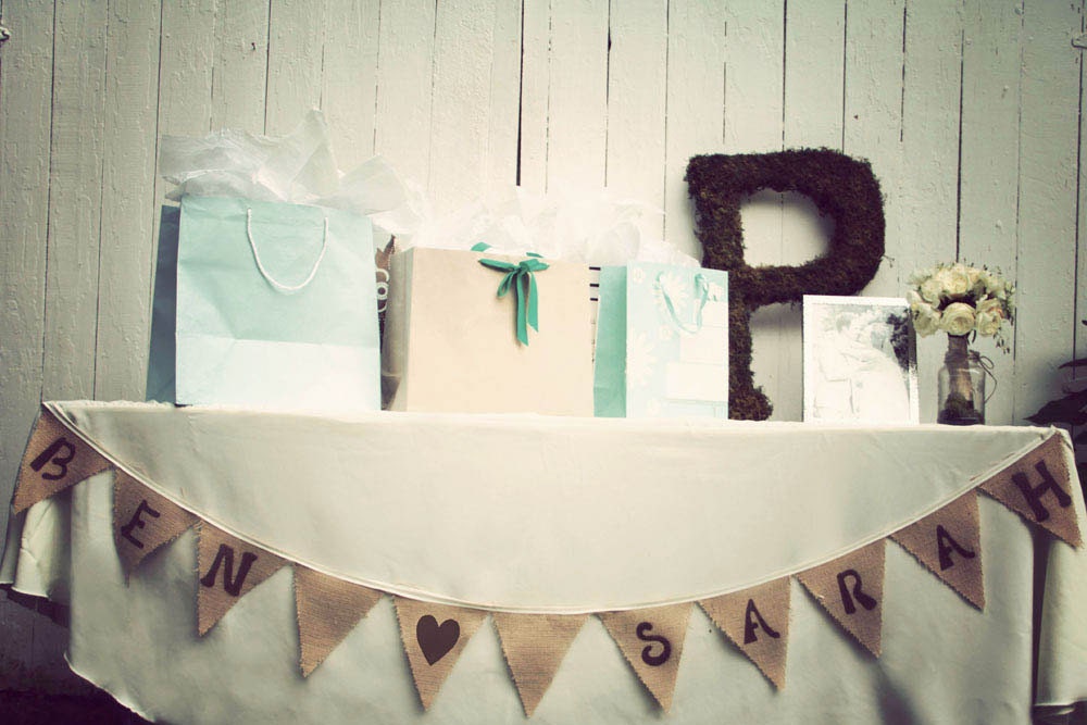 Wedding Decoration Banner Bunting Personalized for Bride and Groom