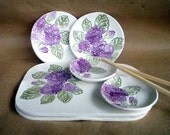Sushi Set For TWO  Hand Built Pottery