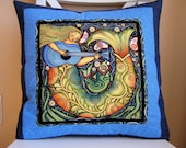 Mermaid, Oceanica, Sea Folk, Pillow - chimeracustomquilts