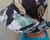 Muscle Cars Reversible Sun Hat  - Sage Solid Reverse - MEDIUM
