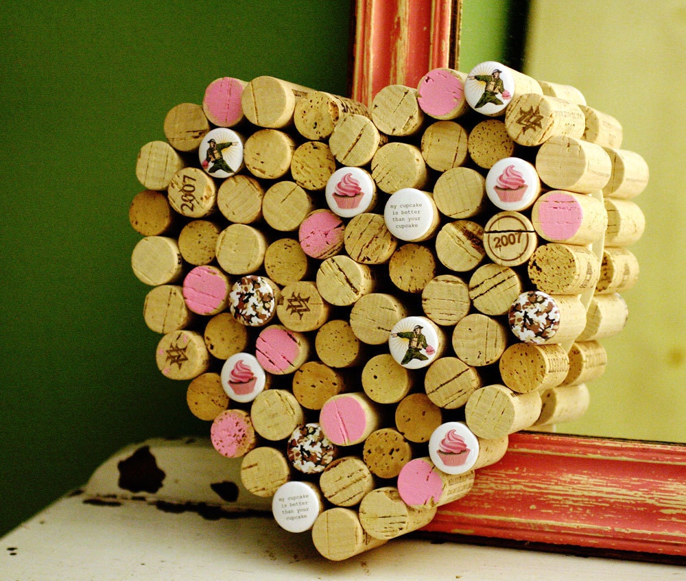 Wine Cork Board - It's a Cupcake War  -  upcycled by Uncorked