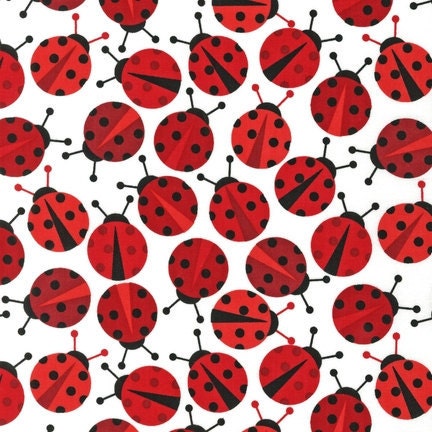 Ann Kelle Urban Zoologie, Ladybugs Red Fabric - By the Yard
