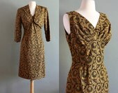 50s M Paul Sachs Golden Lace Sheath and Jacket DRESS
