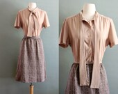 70's M/L Neutral Colored Nine to Five Secretary DRESS
