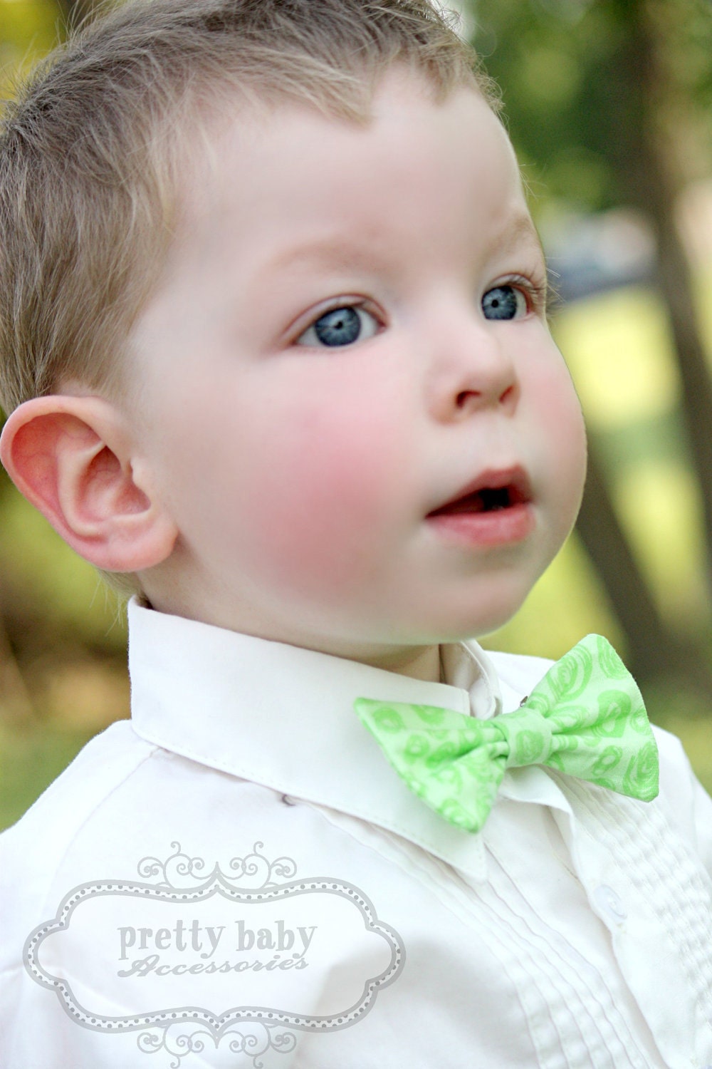 Lime Green Swirls- Boys Bow Tie- Toddler, Newborn, Big Kid