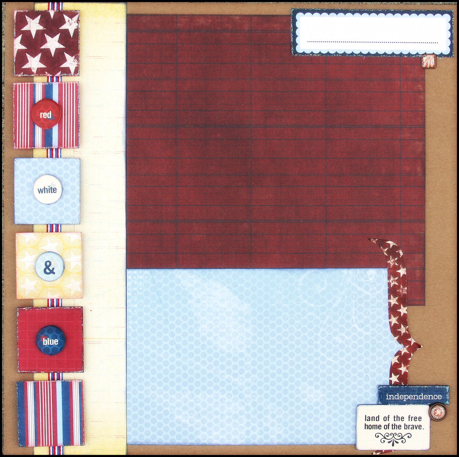 Red White Blue Patriotic Premade Layout