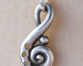 SALE (was 24.00) Yellow Sapphire fine silver swirl pendant