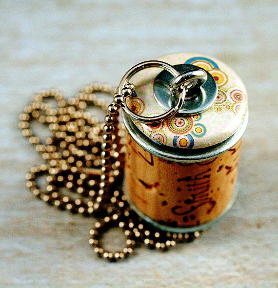 Wine Cork Necklace - Creamy Bubbles - Recycled by Uncorked