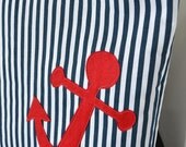 Tote Bag with Anchor Applique