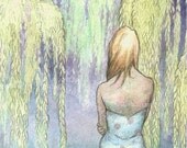 Not Without Due Consideration (Willow), Open Edition Print, Matted in Beige, 10 x 13