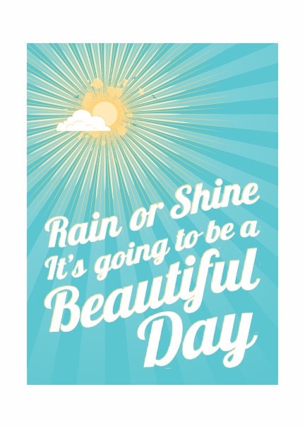 A Beautiful Day - typography print - happiness and inspiration for today tomorrow and every day 5x7