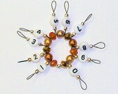 Row Counter for Knitting Extra Small Loop Sparkle and  Precious Metals Swarovski Pearls