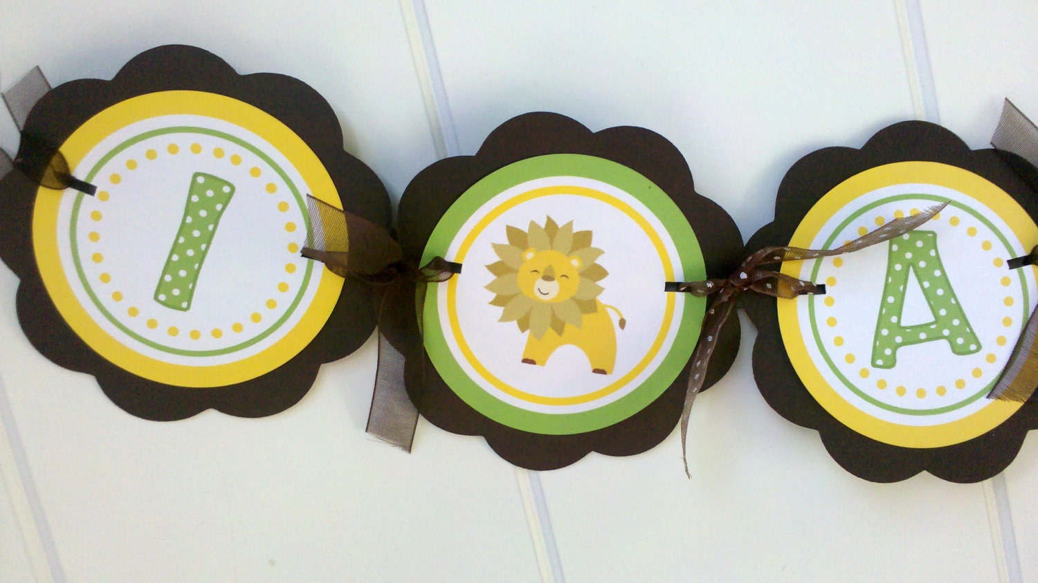 King of the Jungle Themed I AM 1 MINI High Chair Banner Happy First Birthday Party Decoration