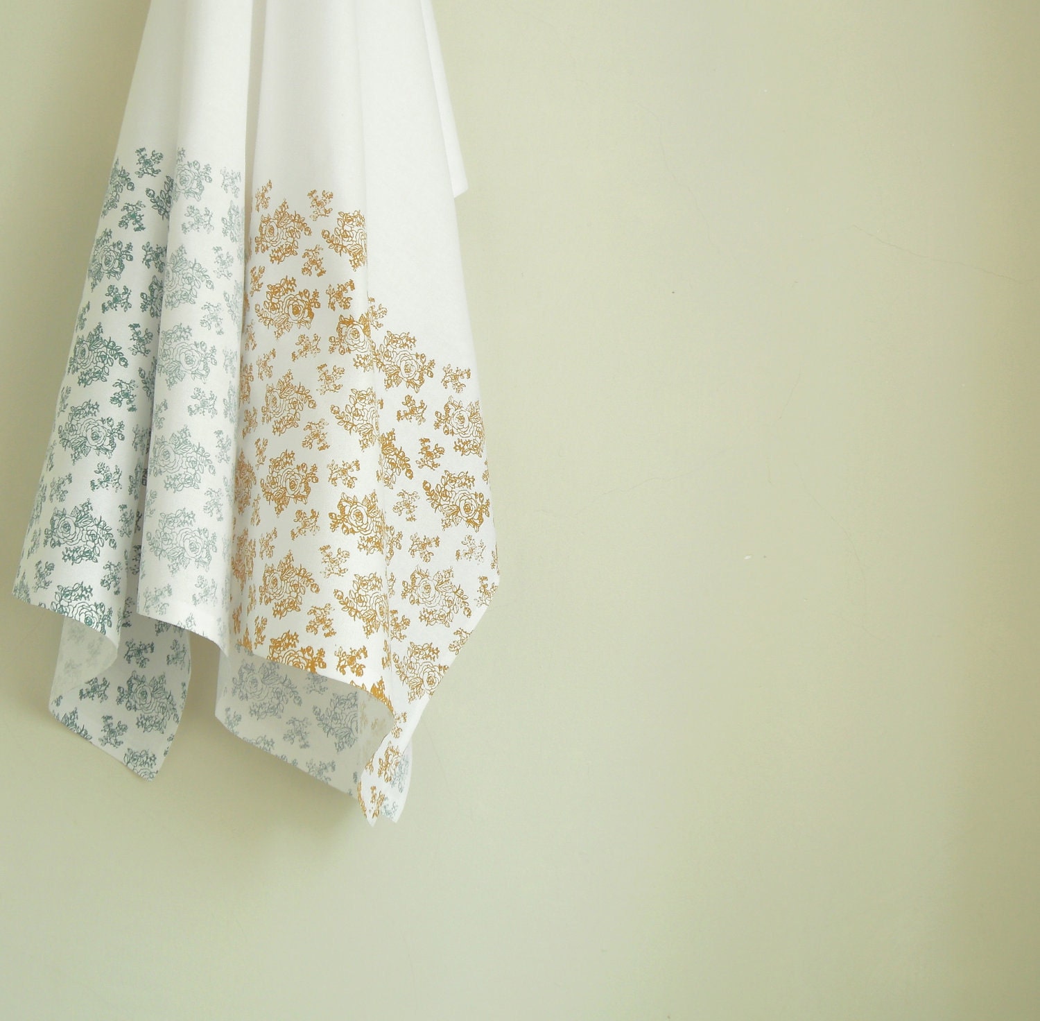 An English Garden - Set of three hand screen printed cotton teatowels