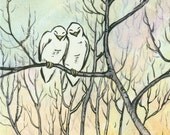 Chaucer's Birds, Open Edition Print, Matted in Russet Red, 13 x 10 inches
