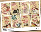 Digital ATC ACEO Collage Sheet Printable Download - Marie Antoinette Tutu Cupcake Butterfly Teapot Cat Bird Altered Scrapbooking Art CS23C