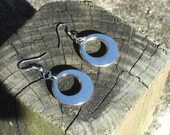 Silver Dangle Circle Hoop Earrings