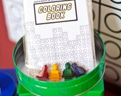 MODERN Building Bricks Birthday Party - Customized - Printable Coloring Book