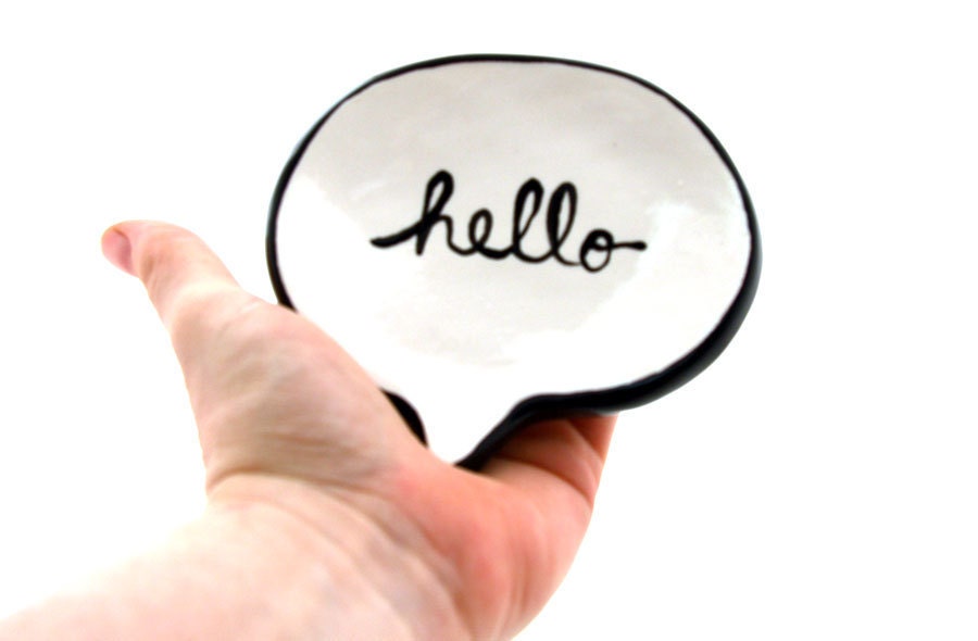 Hello trinket dish teabag holder ring holder