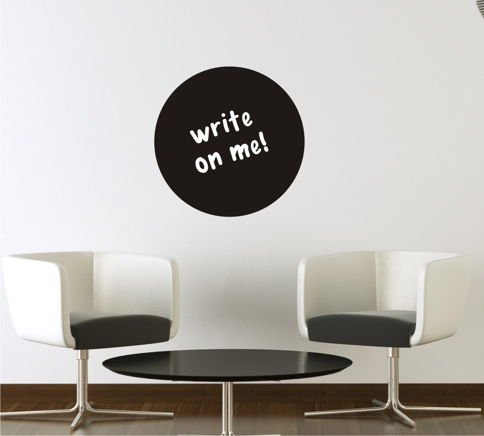 Circle Chalkboard vinyl decal, removable chalkboard decal, black board, dot chalkboard, polka dot