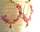 Twilight Galaxy Gemstone Clustered Hoops