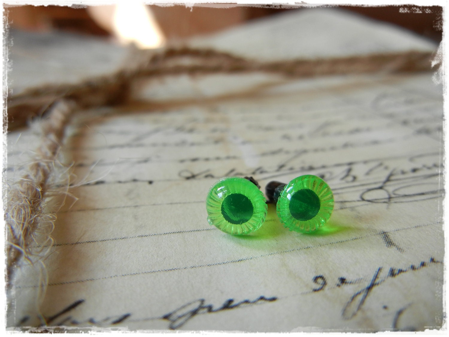 6mm Green Owl or Troll Safety Eyes for Plush Stuffed Animals 10 Pieces