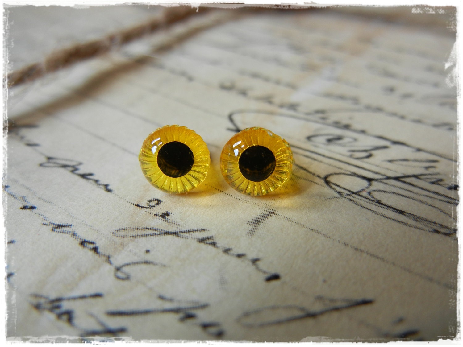 6mm Yellow Owl or Troll Safety Eyes for Plush Stuffed Animals 10 Pieces