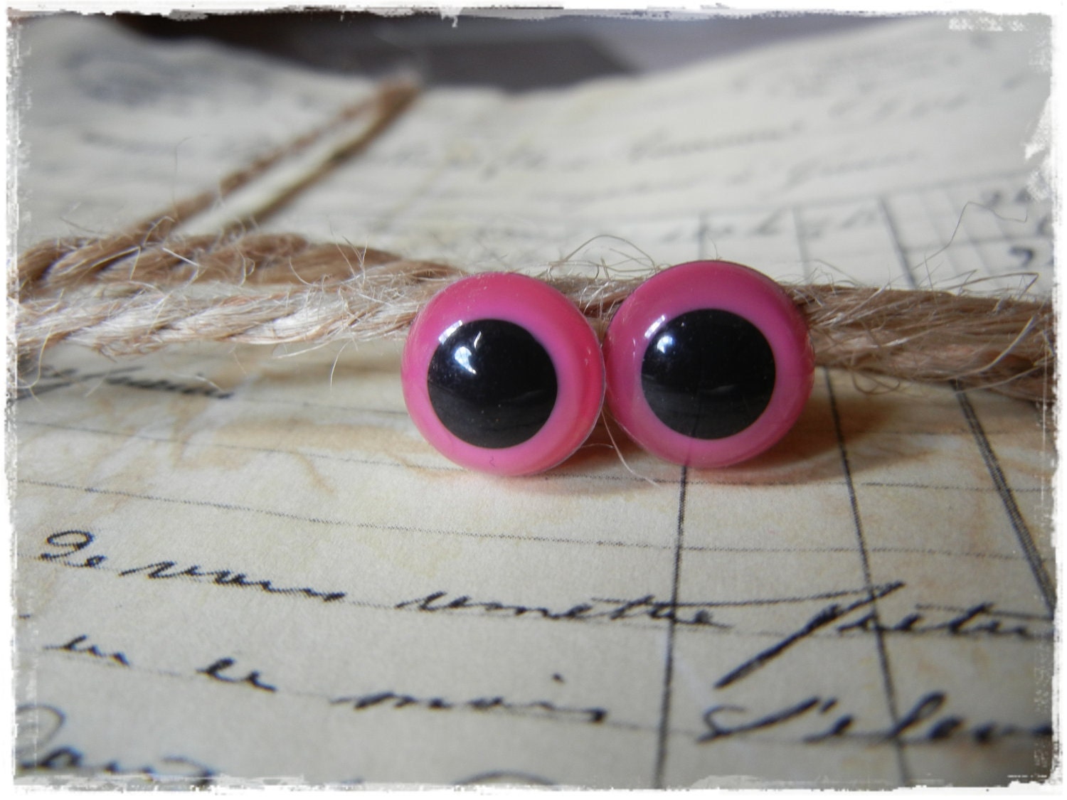 6mm Pink  Safety Eyes for Plush Stuffed Animals 10 Pieces