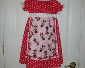 Dress,Disney,Minnie Mouse,Peasant Style With Apron,Baby,Toddler  Free Bow