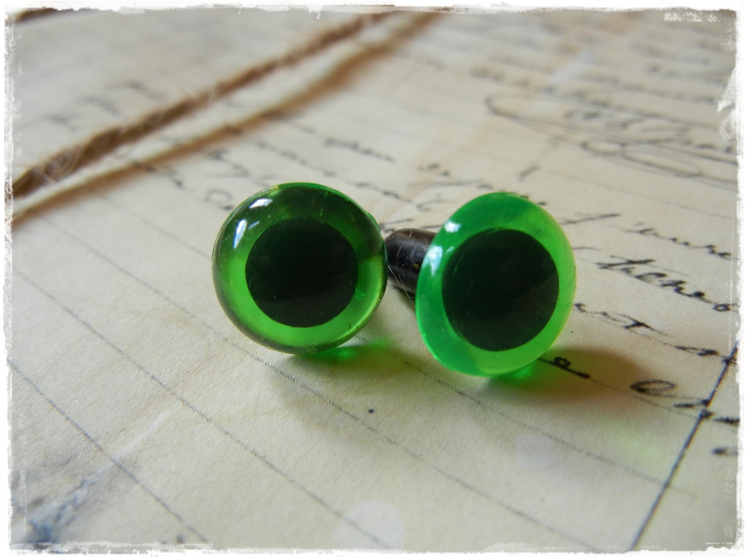 12mm New Green Animal Safety Eyes for Plush Stuffed Animals 10 Pieces