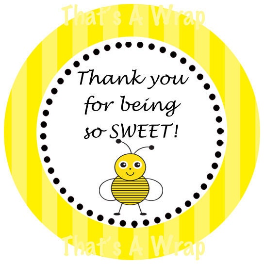 Bumble Bee Baby Shower Party  DIY Printable Favor Stickers