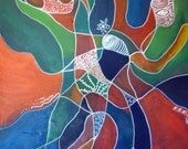 Original Abstract 20x24 painting-Which Way to Go